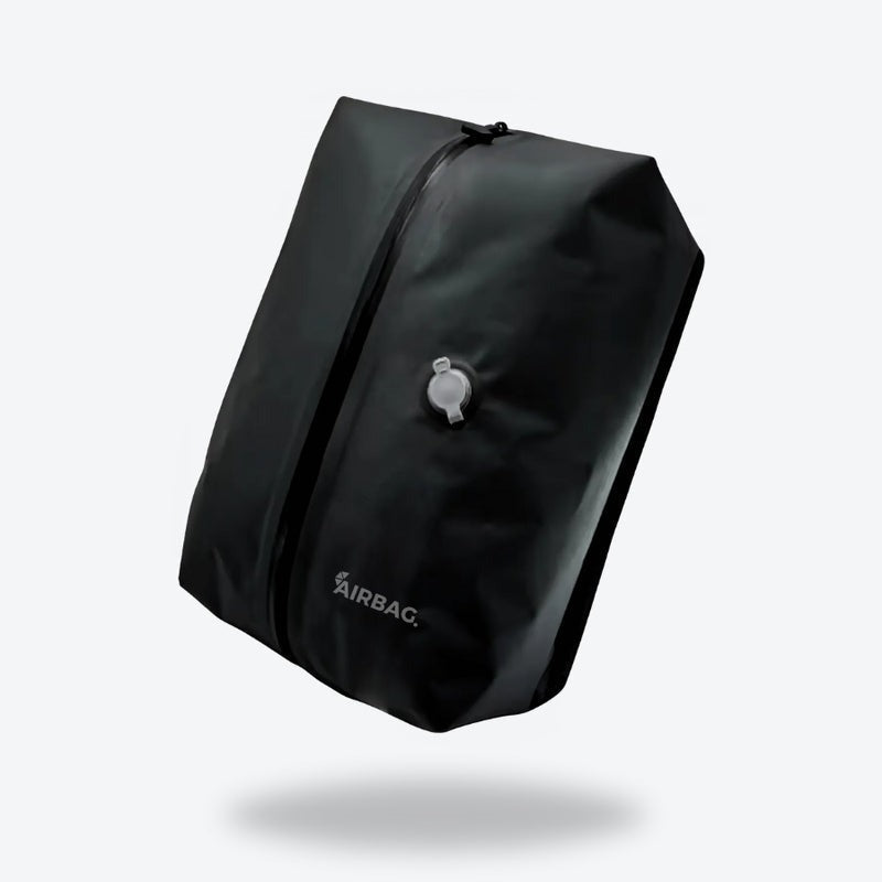 Mochila AirBag Azul Marinho + Sistema de vácuo integrado + Garrafa Inteligente + Bomba de ar portátil