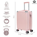 Mala de Bordo ABS 29L Lequeen Rosé com Cadeado Integrado