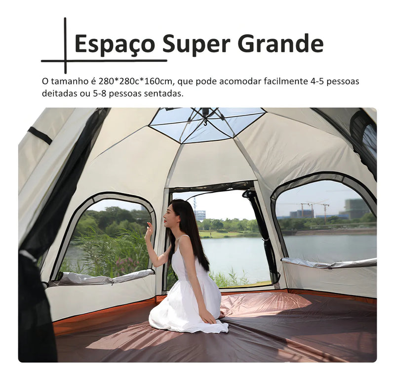 Barraca De Camping Acampamento impermeável  Automática Grande Para 5-8 lugares Pessoas