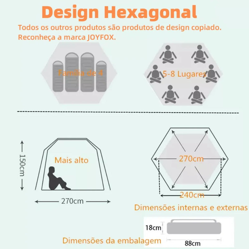 Barraca De Camping Acampamento impermeável  Automática Grande Para 5-8 lugares Pessoas