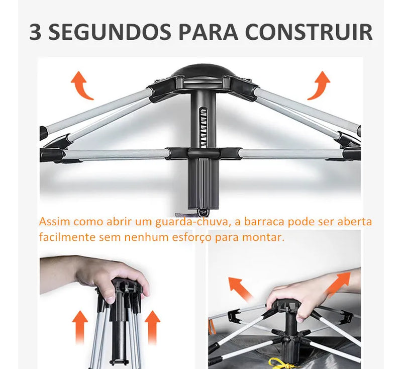 Barraca De Camping Acampamento impermeável  Automática Grande Para 5-8 lugares Pessoas