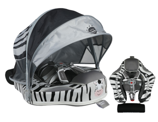 Boia Mambobaby Zebra Deluxe Edition Com Cauda e Proteção Solar (3 meses a 3 anos)