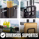 Escorredor De Louça Com Porta Pratos Talheres E Copos 65cm Cor Preto