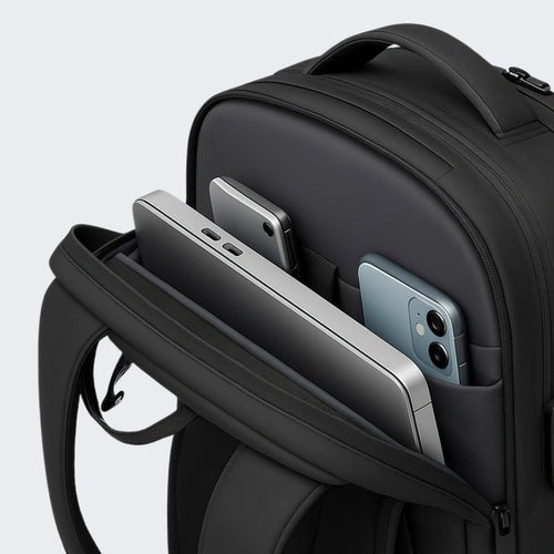 Mochila AirBag Azul Marinho + Sistema de vácuo integrado + Garrafa Inteligente + Bomba de ar portátil