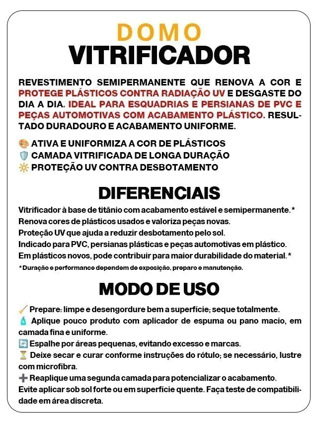 🛡️ Domo Vitrificador – Proteção para Plásticos